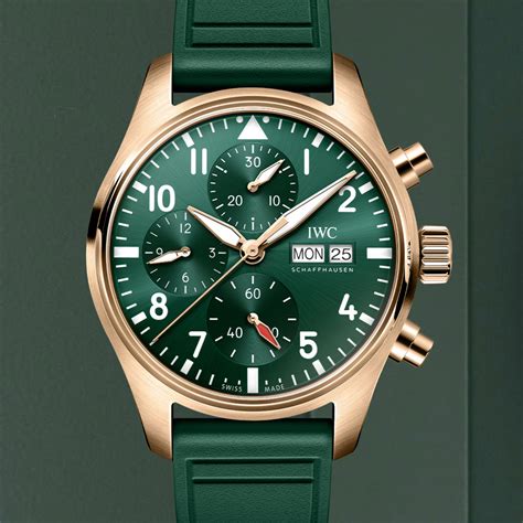 iwc pilot chronograph 41 green.